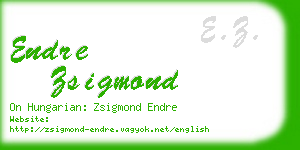 endre zsigmond business card